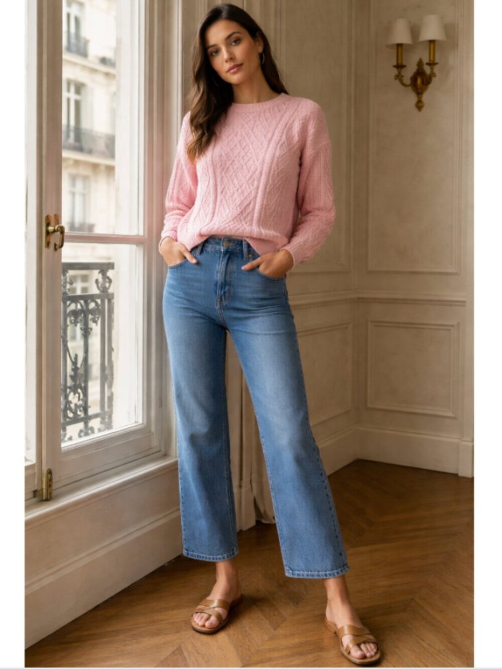 NEW PINK REPUBLIC Pink Cableknit Chenille Sweater Size Large NWT